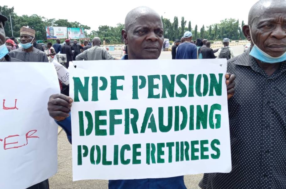 Retired Police Officers storms National Assembly