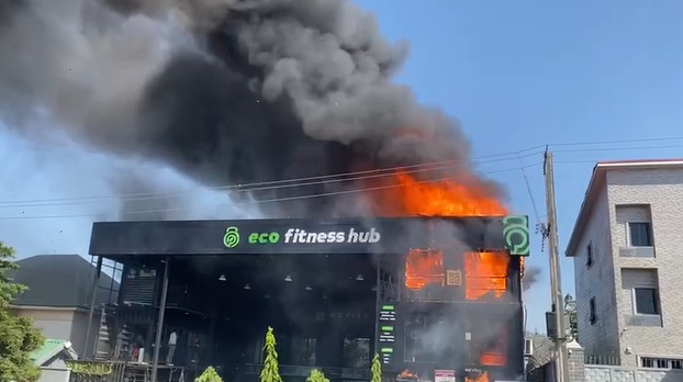 Fire has razed the Eco Fitness Hub in Gwarinpa, Abuja