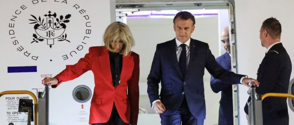 French President Emmanuel Macron has denied rumors of a “domestic dispute” with his wife, Brigitte, after a viral video showed her pushing his face as they arrived in Vietnam. Macron clarified they were “joking as we often do,” dismissing it as harmless fun. The incident, caught on video, showed Brigitte’s arms emerging from the aircraft door to shove Macron’s face, though she remained off-camera. Macron’s team called it a lighthearted moment, criticizing conspiracy theories—especially from pro-Russian accounts. The visit marks the start of Macron’s Southeast Asia tour, including stops in Indonesia and Singapore.