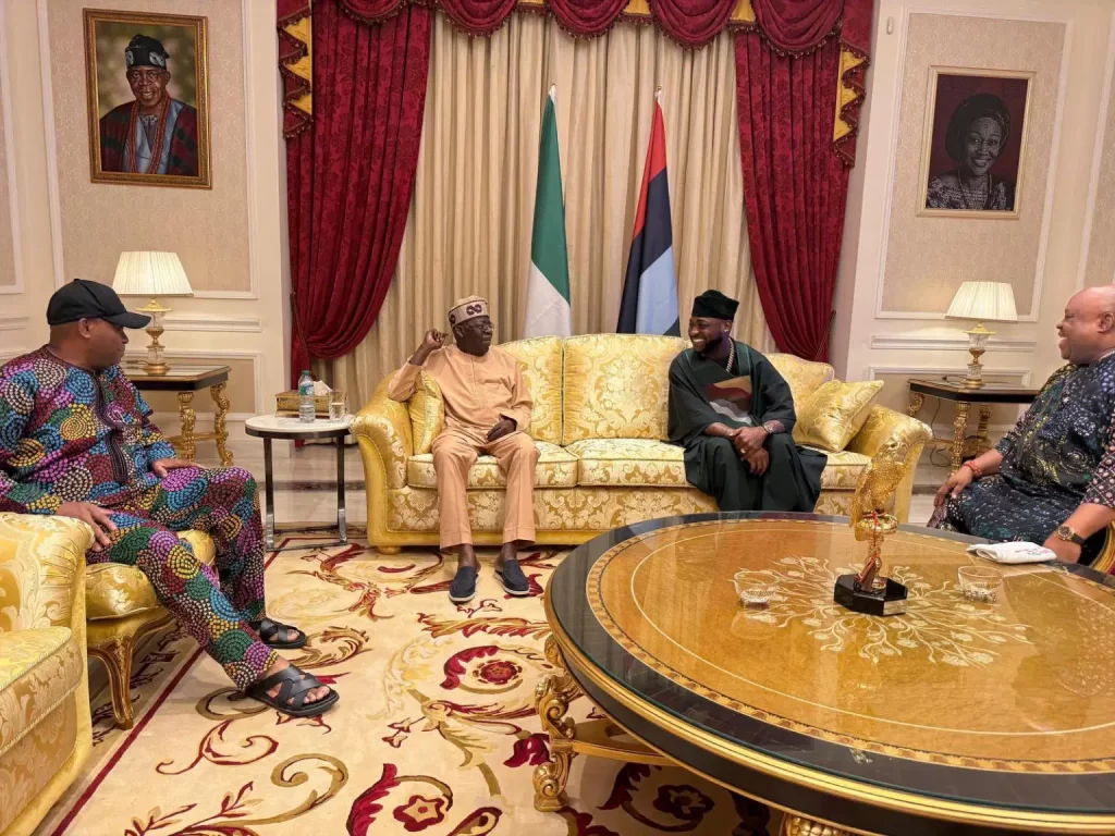 Tinubu Hosts Gov. Adeleke, Adedeji Adeleke, Davido in Lagos